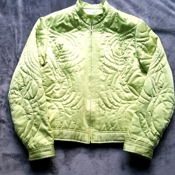Coldwater Creek Jackets & Blazers - Coldwater Creek Lime Green Embroidered Jacket